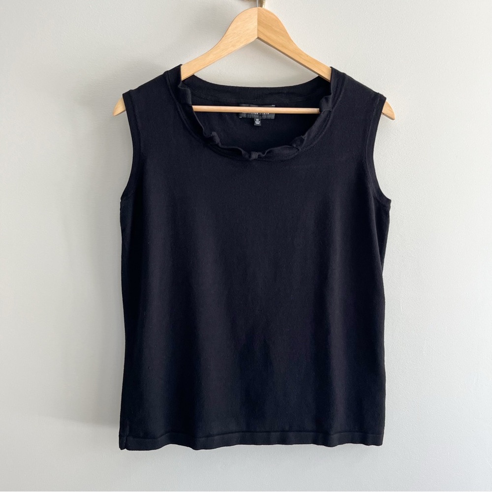 Jones New York Black Sleeveless Soft Knit Sweater w/ Twisted Scoop Neck 0X/XL